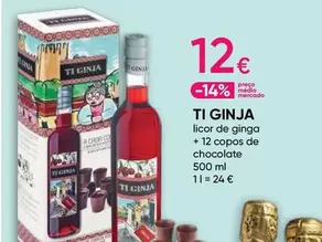 Oferta de €CO+ - Licor De Ginga + 12 Copos De Chocolate por 12€ em Pepco