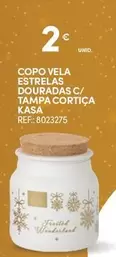 Oferta de Kasa - Copo Vela Estrelas Douradas C/ Tampa Cortica por 2€ em Continente