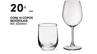 Oferta de Conj, 12 Copos Beaujolais por 20€ em Continente