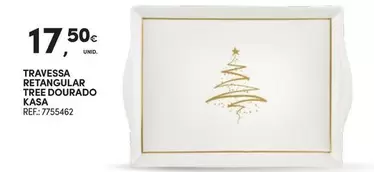 Oferta de Kasa - Travesa Retangular Tree Dourado por 17,5€ em Continente