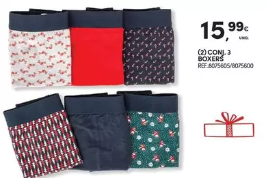 Oferta de Conj. 3 Boxers por 15,99€ em Continente