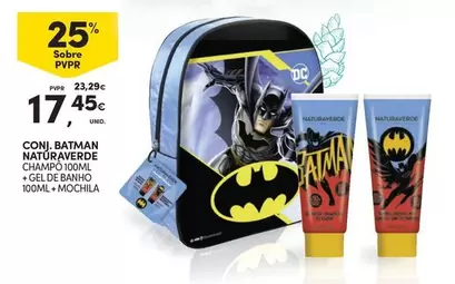 Oferta de Batman - Coni, Batatan Naturaverde Champo/ Gold Banho + Mochila por 17,45€ em Continente