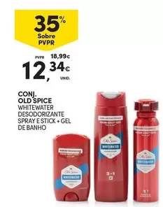 Oferta de Old Spice - Conj.  Whitewater Desodorizante Spray E Stick + Gel De Banho por 12,34€ em Continente