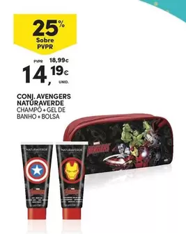 Oferta de Avengers - Coni,  Naturaveverde + Gel De Banho + Bolsa por 14,19€ em Continente