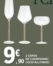 Oferta de 2 Copos De Champanhe/ Cocktail/vinho por 9,9€ em E.Leclerc