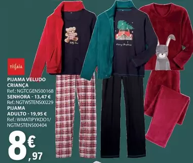 Oferta de Pijama Veludo Crianca por 8,97€ em E.Leclerc