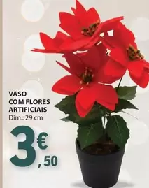 Oferta de .Com - Vaso Com Flores Artificiais por 3,5€ em E.Leclerc