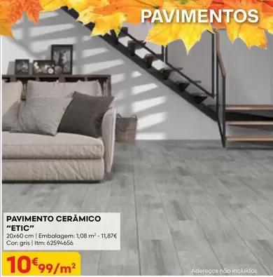 Oferta de Pavimento Ceramico "Etic" por 10,99€ em Bricomarché