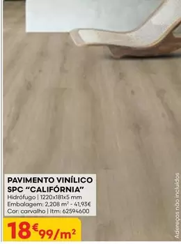 Oferta de SPC - Pavimento Vinílico Spc "california" por 18,99€ em Bricomarché