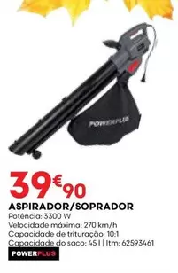 Oferta de Power plus - Aspirador/soprador por 39,9€ em Bricomarché