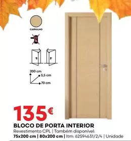 Oferta de Bloco De Porta Interior por 135€ em Bricomarché