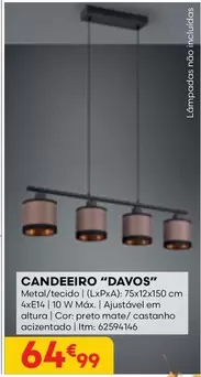 Oferta de Davos - Candeiro por 64,99€ em Bricomarché