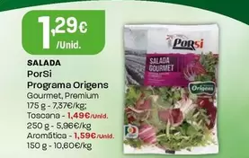 Oferta de Porsi Programa Origens - Salada por 1,29€ em Intermarché