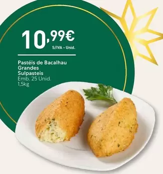 Oferta de Sulpasteis - Pasteis De Bacalhau Grandes por 10,99€ em Recheio