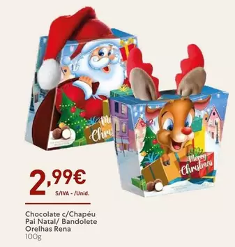 Oferta de Orchas Rena - Chocolate C/chapéu Pai Natal/bandolete por 2,99€ em Recheio