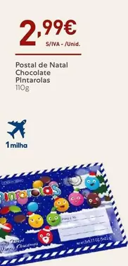 Oferta de Pintarojas - Postal De Natal Chocolate por 2,99€ em Recheio