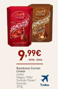 Oferta de Lindt - Bombons Cornet Lindor por 9,99€ em Recheio