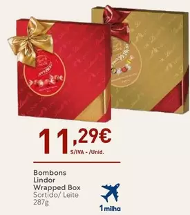 Oferta de Lindor - Bombons  Wrapped Box por 11,29€ em Recheio