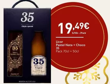 Oferta de A+ - Licor Pastel Nata + Choco por 19,49€ em Recheio