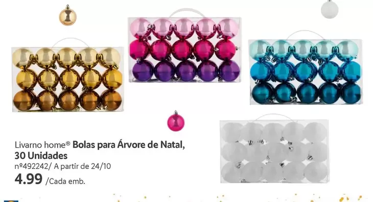 Oferta de A+ - Livarno Home Bolas Para Arvore De Natal, 30 Unidades por 4,99€ em Lidl