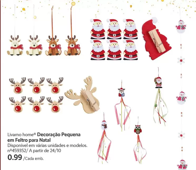 Oferta de Lijamo Homes Decoracao Pequena En Feltro Para Natal por 0,99€ em Lidl