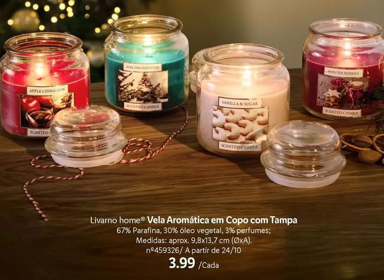 Oferta de Apple - Lvarno Home Vela Aromática Em Copo Tampa por 3,99€ em Lidl