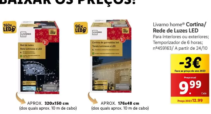 Oferta de A+ - Livarno Home Cortina/ Rede De Luzes Led por 9,99€ em Lidl