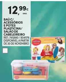 Oferta de A+ - Baú C/Acessórios E Potes Plasticina/Salão De Cabeleireiro por 12,99€ em Continente