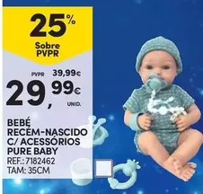 Oferta de Bebe Recém-nascido C/ Acessórios Pure Baby por 29,99€ em Continente