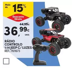 Oferta de Rário Controlo 1:14 Jeep C/ Luzes por 36,99€ em Continente