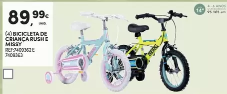 Oferta de Bicicleta De Cránança Rush E Miscy por 89,99€ em Continente