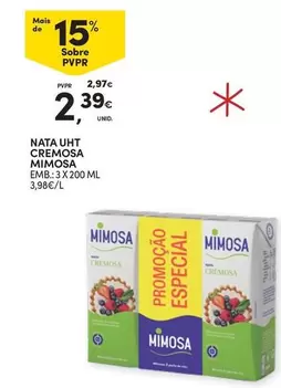 Oferta de Mimosa - Nata Uht Cremosa por 2,39€ em Continente