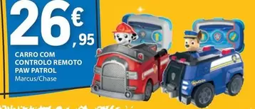 Oferta de .Com - Carro Com Controlo Remoto Paw Patrol por 26,95€ em E.Leclerc