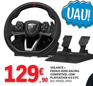 Oferta de .Com - Volante + Pedais Hori Racing Compativel Com Playsation 4/5 E Pc por 129,9€ em E.Leclerc