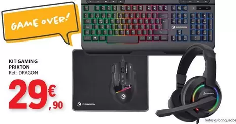 Oferta de Kit Gaming Prixion por 29,9€ em E.Leclerc