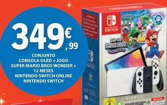 Oferta de Nintendo - Conjunto Consola Oled + Jugo Super Mario Bros Wonder + 12 Meses por 349,99€ em E.Leclerc