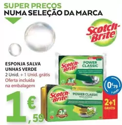 Oferta de Scotch - Esponja Salva Ulhas Verde por 1,59€ em E.Leclerc