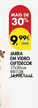 Oferta de Jarra Em Vidro por 9,99€ em Pingo Doce