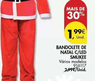 Oferta de Smukee - Bandolete De Natal C/led por 1,99€ em Pingo Doce