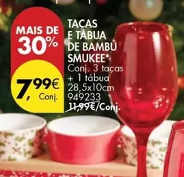 Oferta de Smukee - Tacas E Tabua De Bambu Smuke por 7,99€ em Pingo Doce