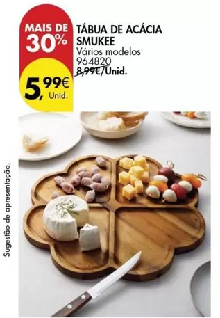 Oferta de Smukee - TÁBUA DE AÇACIA SMUKEE por 5,99€ em Pingo Doce