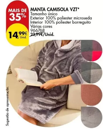 Oferta de Manta Camisola Vzt por 14,99€ em Pingo Doce