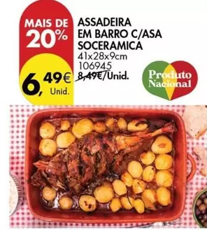 Oferta de Soceramica - Assadeira Em Barro C/Asa por 6,49€ em Pingo Doce