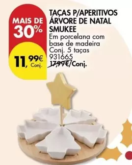 Oferta de Tacas P/aperitivos Arvore De Natal Smukee por 11,99€ em Pingo Doce