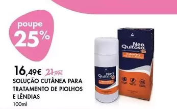 Oferta de Solução Cuánea Para Tratamento De Piolhos E Lêndias por 16,49€ em Pingo Doce