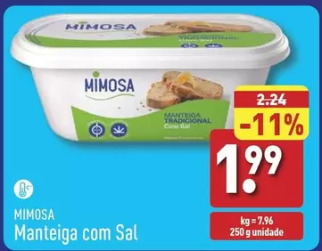 Oferta de Mimosa - Manteiga Com Sal por 1,99€ em Aldi