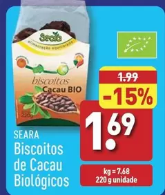 Oferta de Bio - Biscoitos De Cacau Biologicos por 1,69€ em Aldi