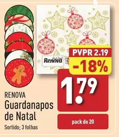 Oferta de Renova - Guardanapos De Natal por 1,79€ em Aldi