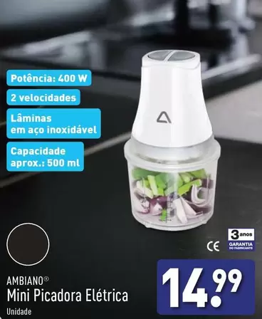 Oferta de A+ - Mini Picadora Eléctrica por 14,99€ em Aldi