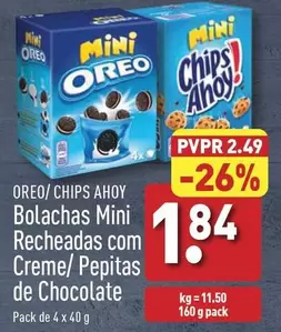 Oferta de Oreo - Bolachas Mini Recheadas Com Creme/ Pepitas De Chocolate por 1,84€ em Aldi